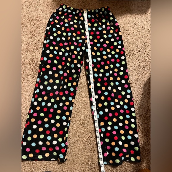 Character Black Fuzzy Polka Dot Pajama Pants - Picture 5 of 6